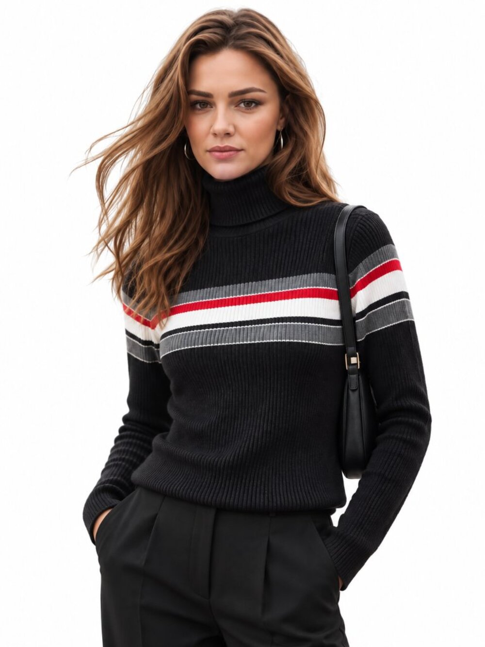 Cotton Northern Reflections turtleneck, with stripes